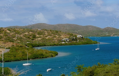 A beautiful lagoon surrounded by green islands in Culebra Island  Puerto Rico