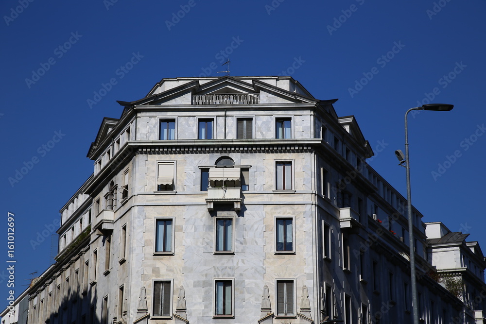 Modern stone facade in Milan