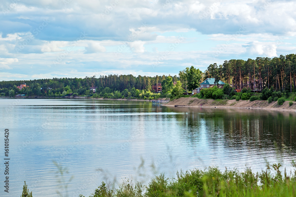 A river landscape. The river Berd, Berdsk, Novosibirsk oblast, Siberia, Russia