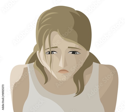 sad depressed blonde woman