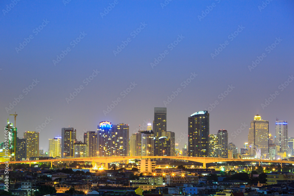 Bangkok, capital city of Thailand at twilight