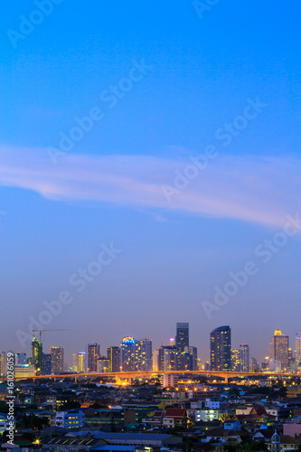 Bangkok city, Thailand at twilight. The center of town. © Sura Nualpradid