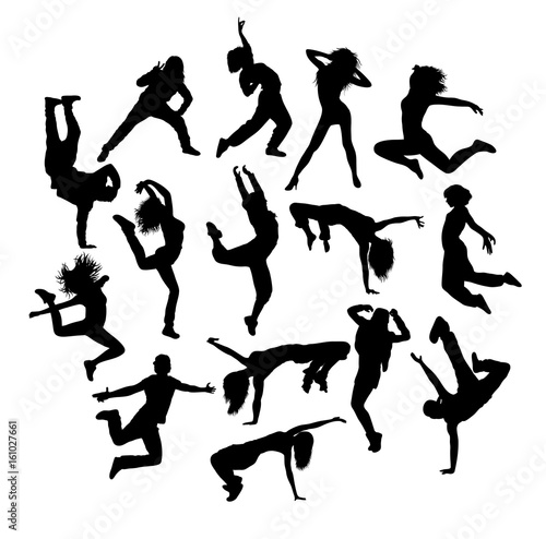 Cool Breakdance and Hip Hop Expression, art vector silhouettes design