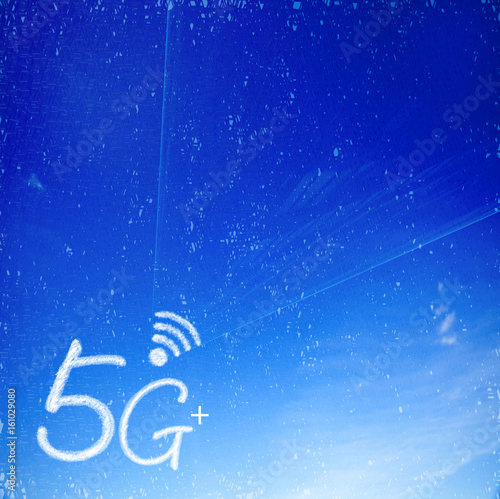 5G plus signal communication icon with nice background