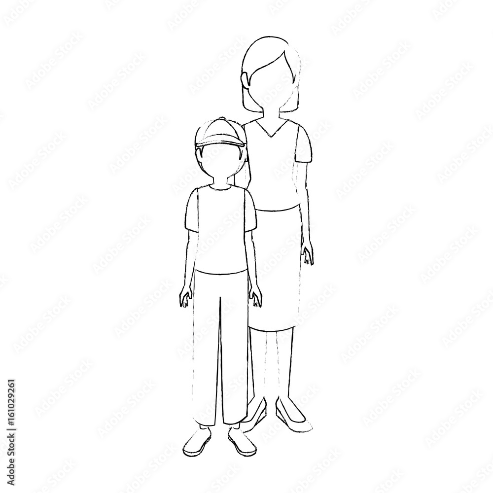 mother son cartoon icon vector illustration graphic design mother son cartoon icon vector illustration graphic design