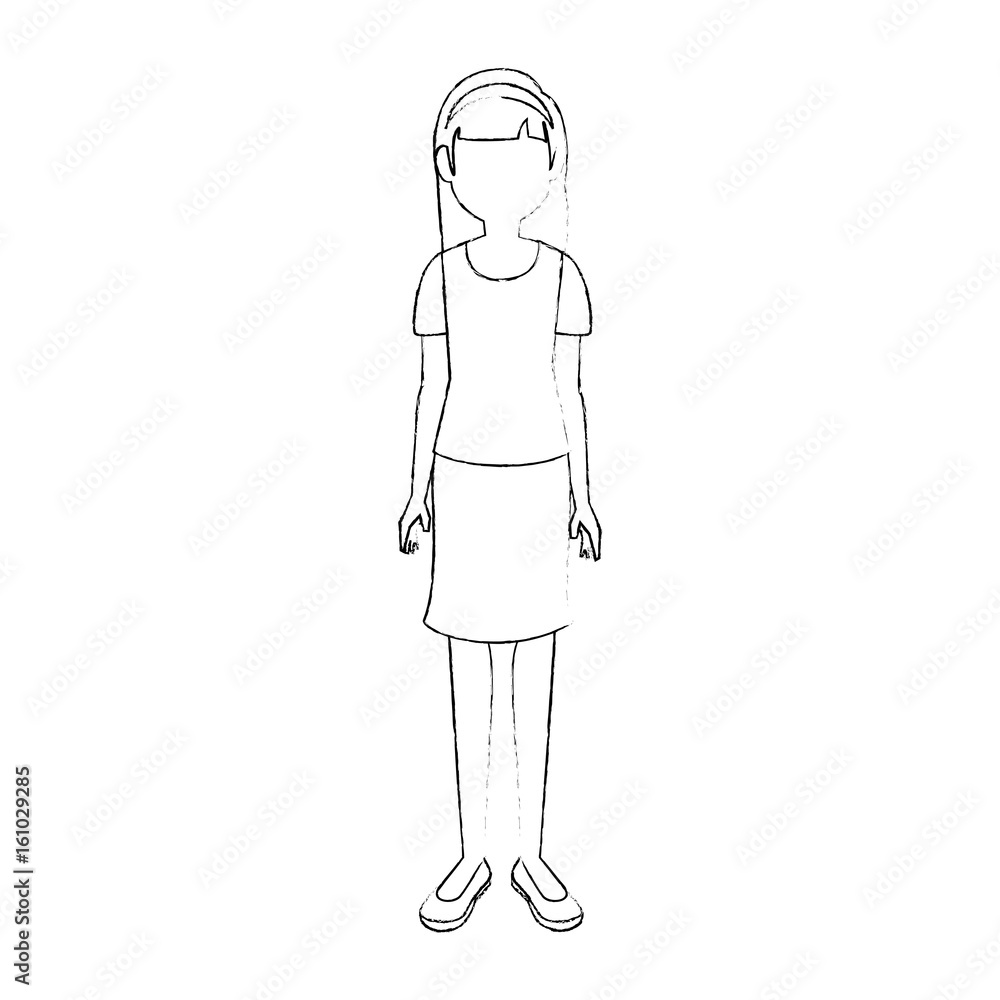 young woman cartoon icon vector illustration graphic design
