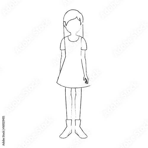 young woman cartoon icon vector illustration graphic design