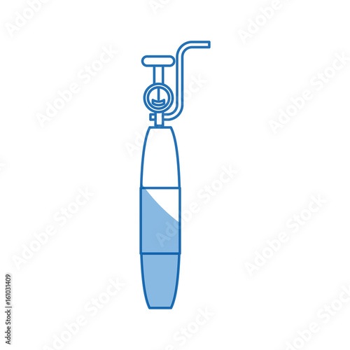 oxygen cylinder with manometer medical instrument vector illustration