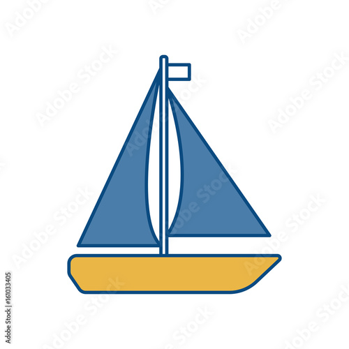 Fototapeta Naklejka Na Ścianę i Meble -  sailboat icon over white background colorful design vector illustration