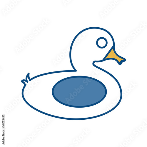 float in duck shape icon over white background vector illustraiton