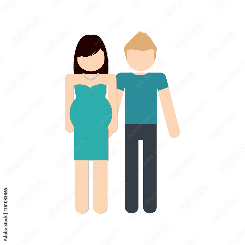 Fototapeta premium man and woman pregnant icon over white background vector illustration
