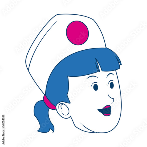 cartoon woman nurse shead female character vector illustration