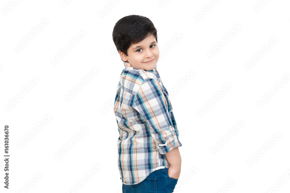 Handsome cute Asian boy posing on white background Handsome cute Asian boy posing on white background