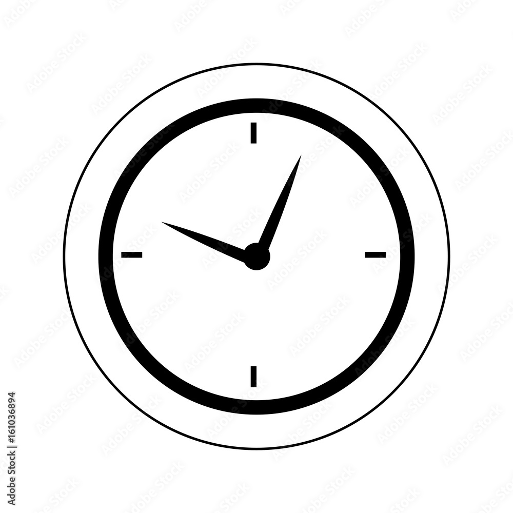 round clock time hour business object icon vector illustration round clock time hour business object icon vector illustration