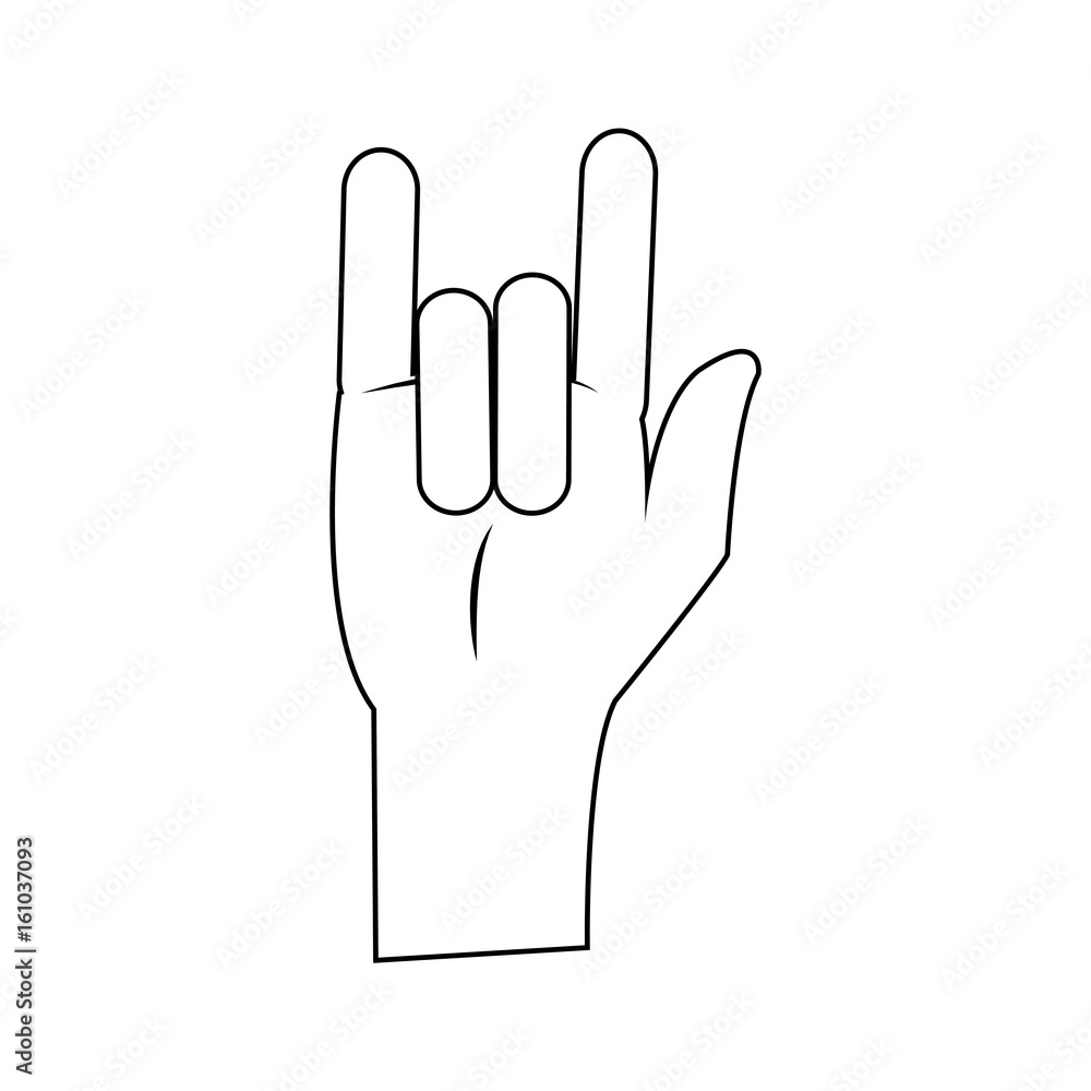 cartoon hand rock and roll sign vector illustration cartoon hand rock and roll sign vector illustration