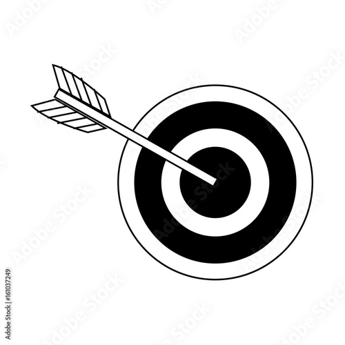 arrow hitting a target business solution concept vector illustration