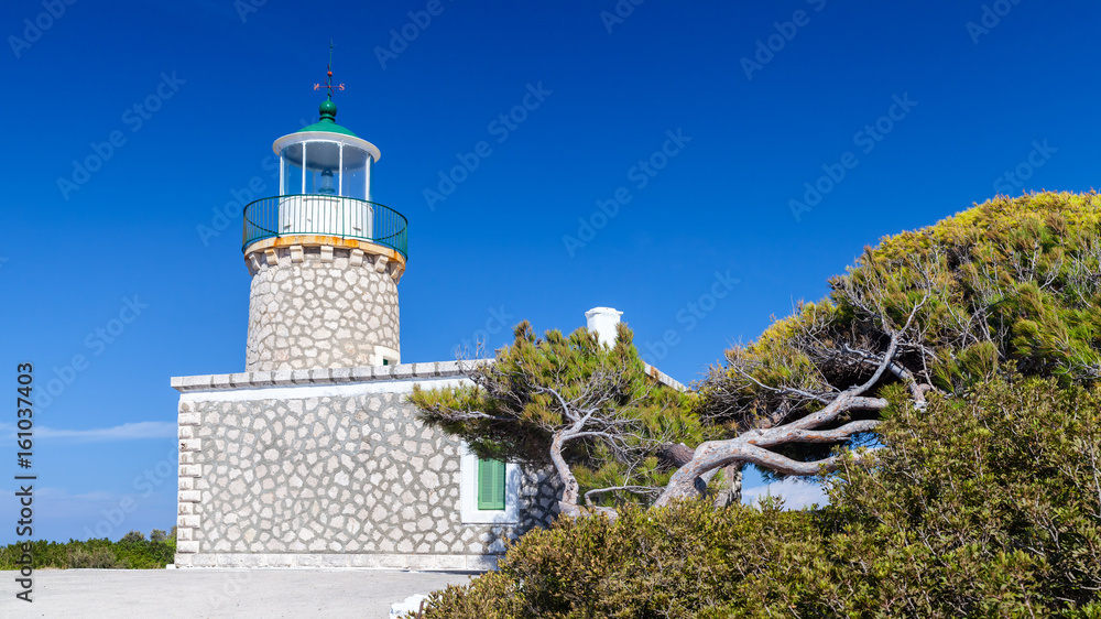 Skinari Lighthouse in summer season, Zante
