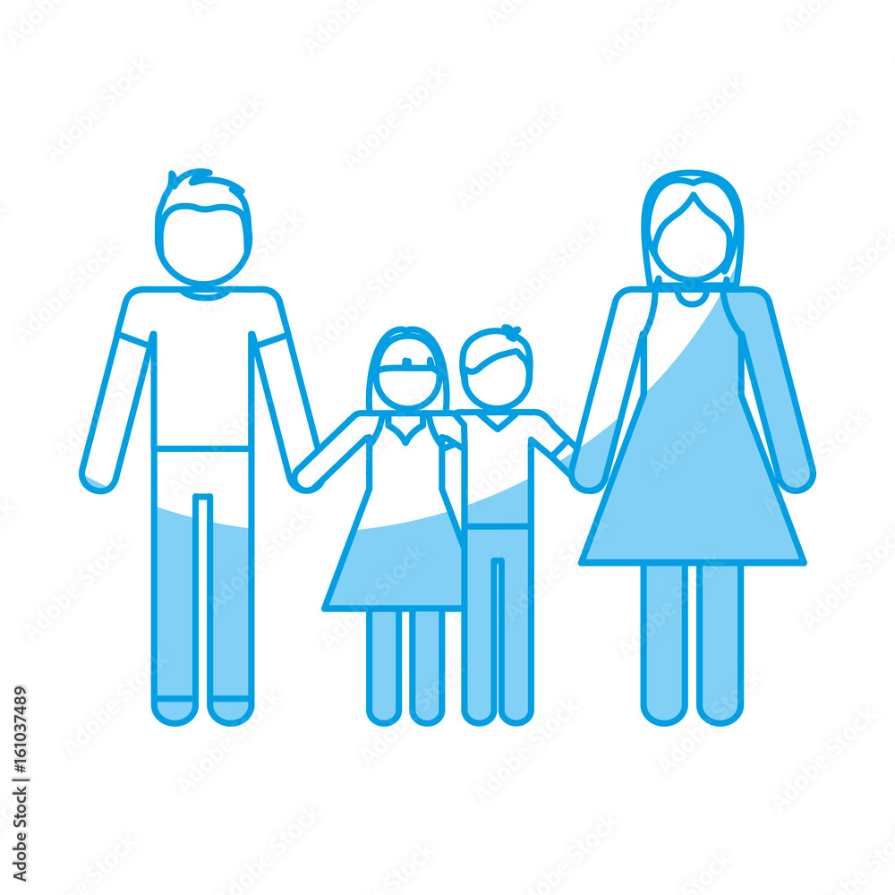 pictogram family with kids icon over white background vector illustration pictogram family with kids icon over white background vector illustration