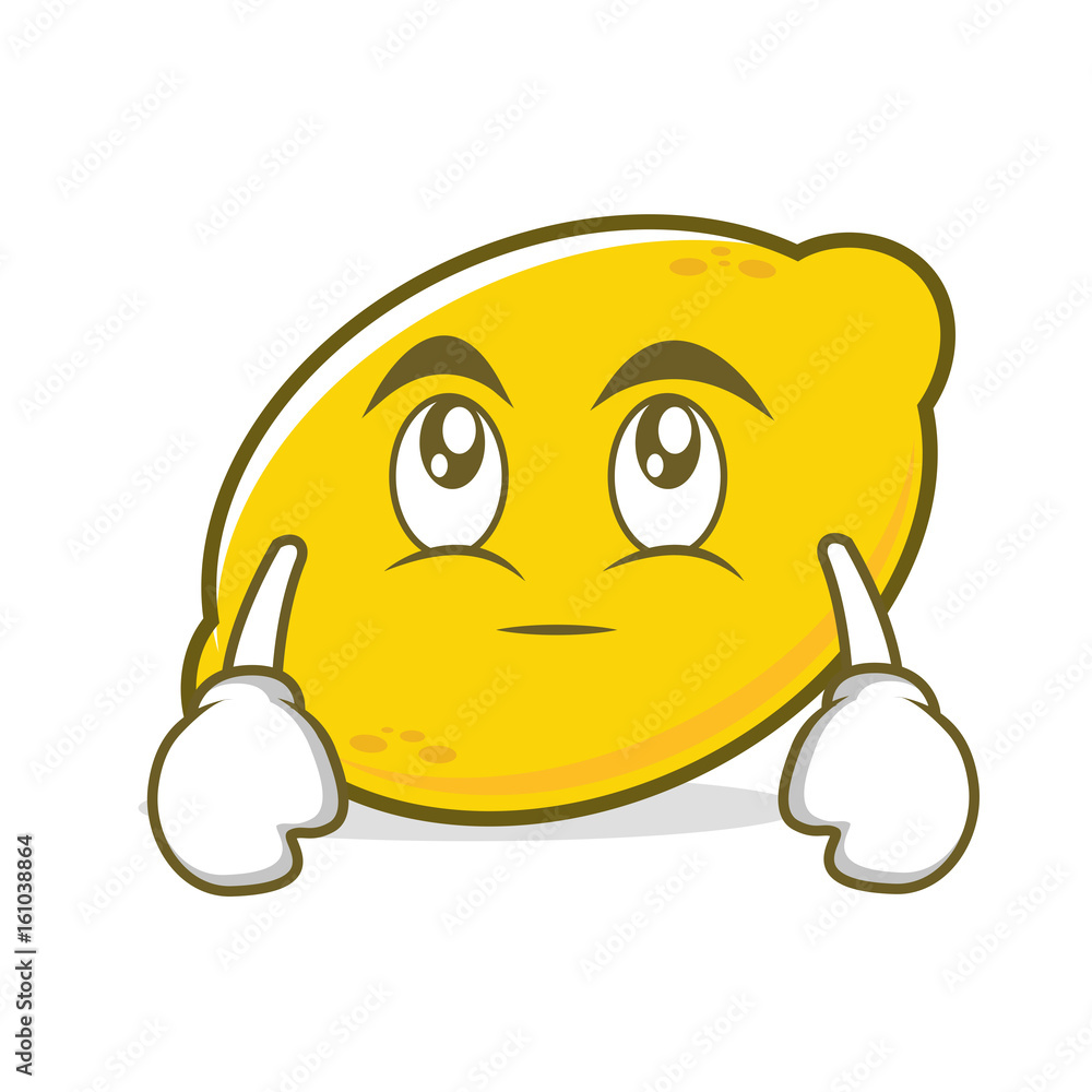 Eye roll face lemon cartoon character Stock Vector | Adobe Stock