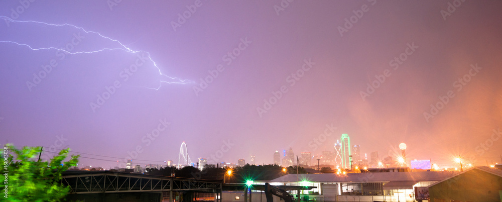 Lightning Electrical Storm Dallas Texas City Skyline Lightning Electrical Storm Dallas Texas City Skyline