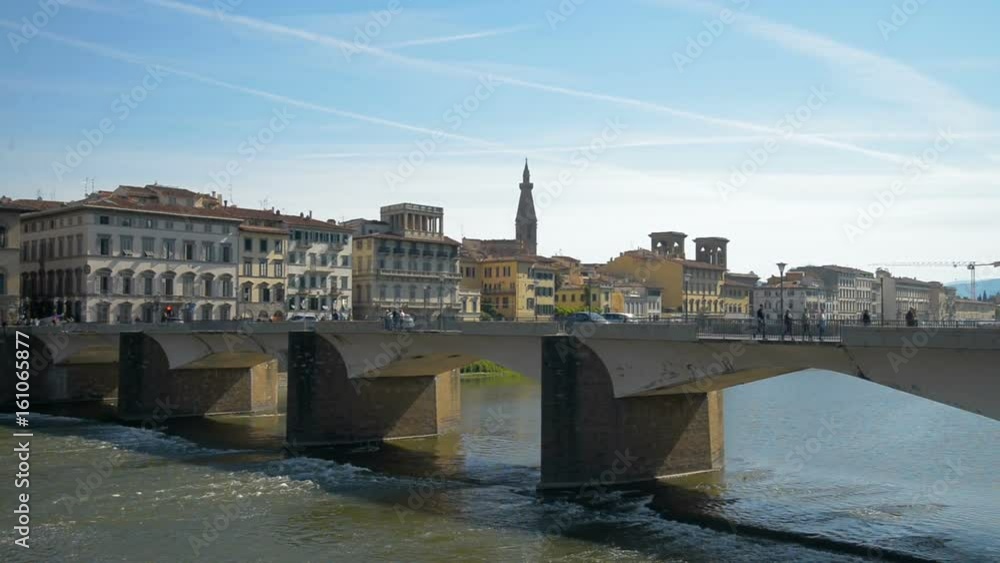 Bridges of Florence over the Arno River at sunset, Italy Bridges of Florence over the Arno River at sunset, Italy