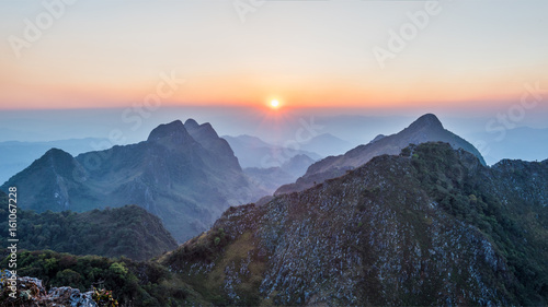 sunset view from top of Doi Luang Chiang Dao