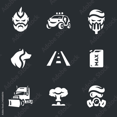 Vector Set of Post-apocalypse road Icons.