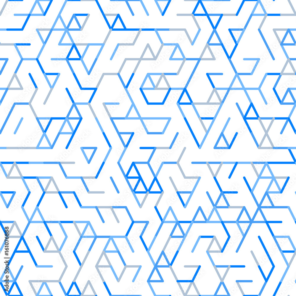 White background with Blue Geometric and white line pattern