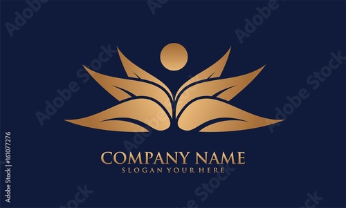Fototapeta Naklejka Na Ścianę i Meble -  lotus flower abstract yoga logo