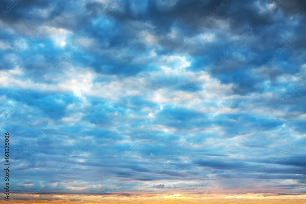 landscape with sky and clouds at sunrise, sunset landscape with sky and clouds at sunrise, sunset