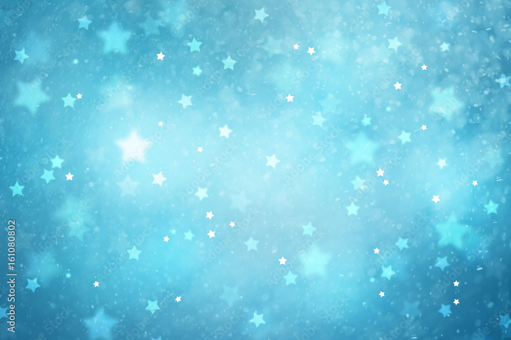Beautiful blurry star shape bokeh background. Christmas and New Year Holidays copy space greeting card. Lovely blue colored Xmas illustration. Beautiful blurry star shape bokeh background. Christmas and New Year Holidays copy space greeting card. Lovely blue colored Xmas illustration.