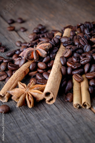 Wallpaper Mural Coffee beans with cinnamon A mixture of popular drinks. Torontodigital.ca