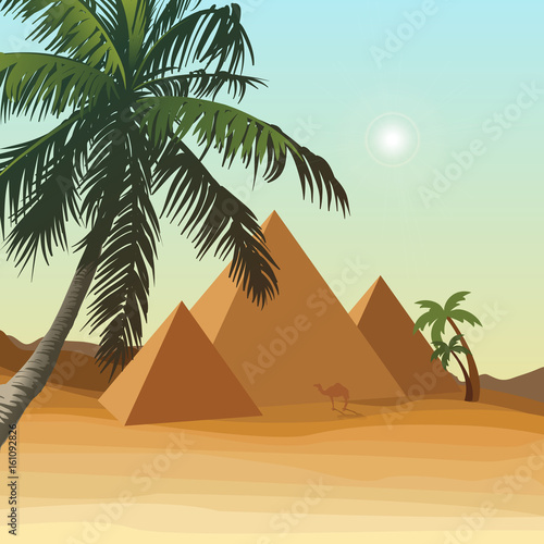 desert with pyramid