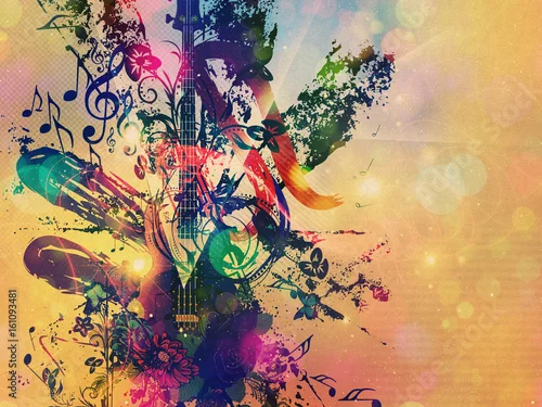 Obraz Tło muzyczne gitara grunge