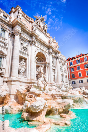 Rome, Italy - Trevi Fountain and Palazzo Poli