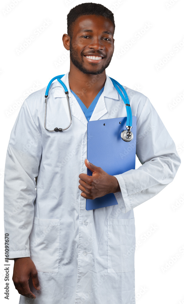 doctor with flip chart isolated on white doctor with flip chart isolated on white