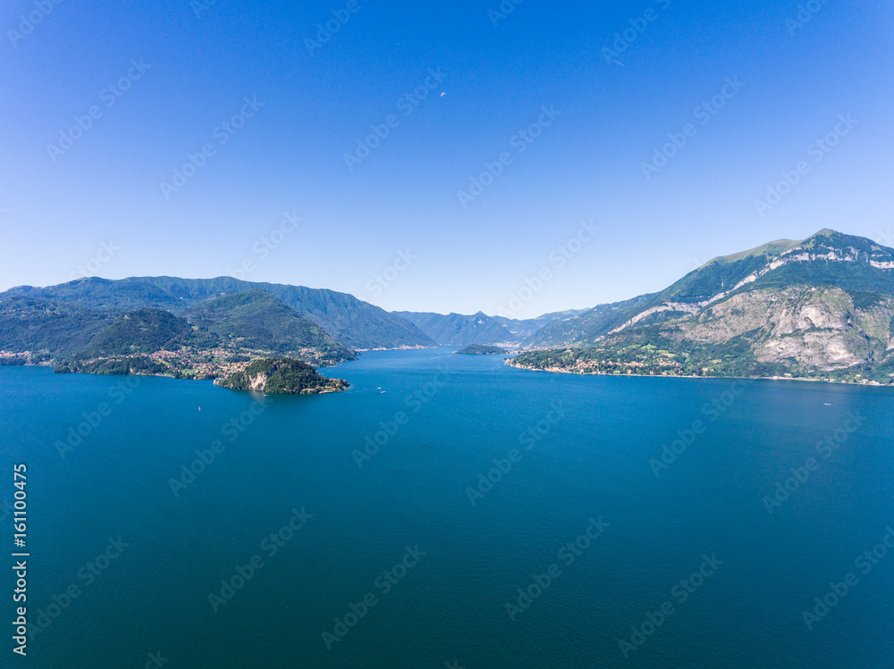 Aerial view on Como lake - Bellagio and Menaggio