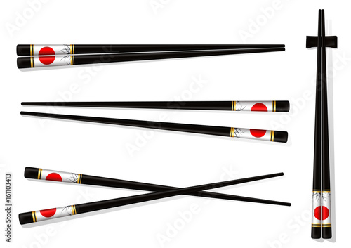 Chopsticks. Set Accessories for Sushi Isolated on White Background