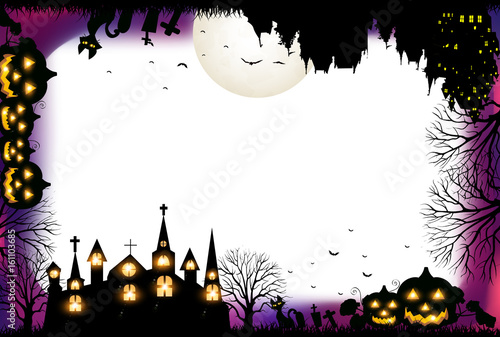 ハロウィン　かぼちゃ　フレーム　背景