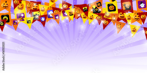 ハロウィン　かぼちゃ　旗　背景