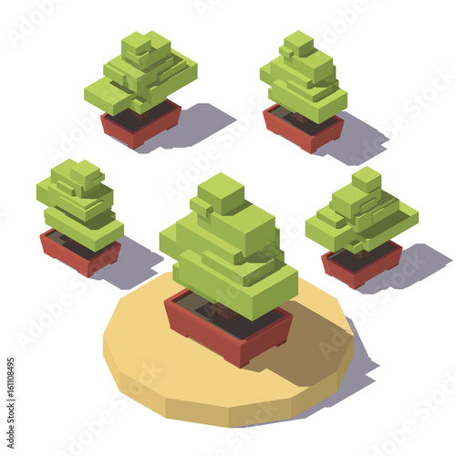 isometric bonsai in a pot plant