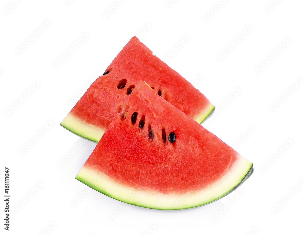 Slice of watermelon fruit isolated on white background Slice of watermelon fruit isolated on white background