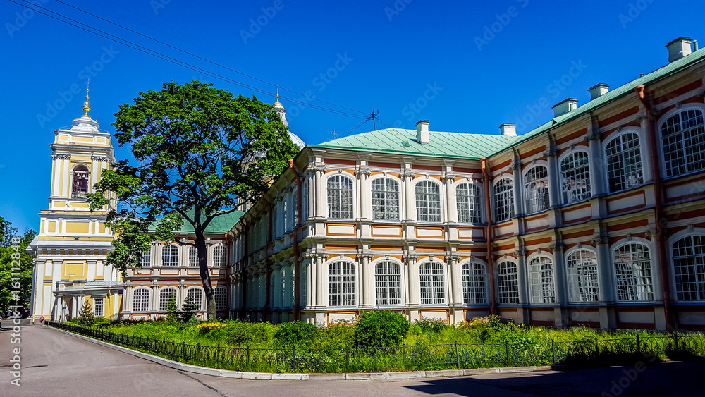 Obraz premium Yard of Holy Trinity Alexander Nevsky Lavra in Saint Petersburg. Russia. 