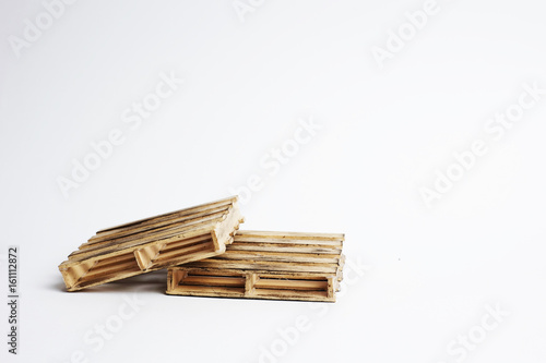 Close up of pallet wood with white isolated background.