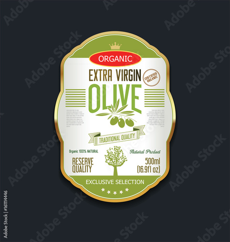 Olive oil retro vintage background label