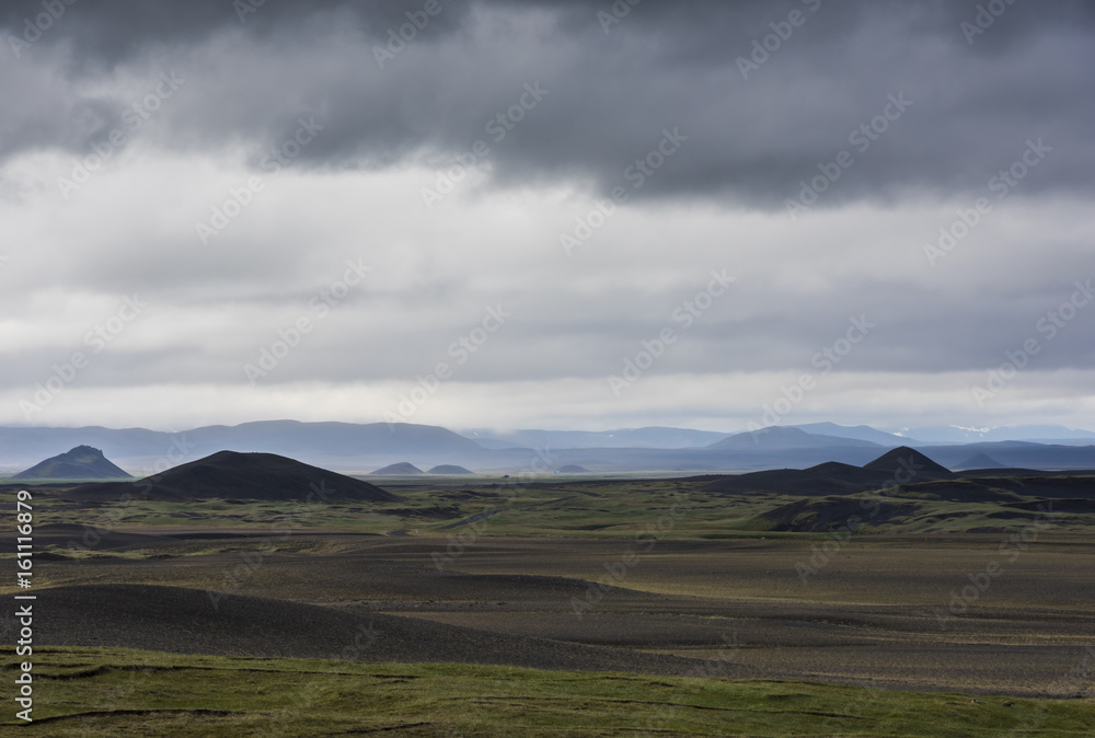 Black Volcanic Landscape Iceland