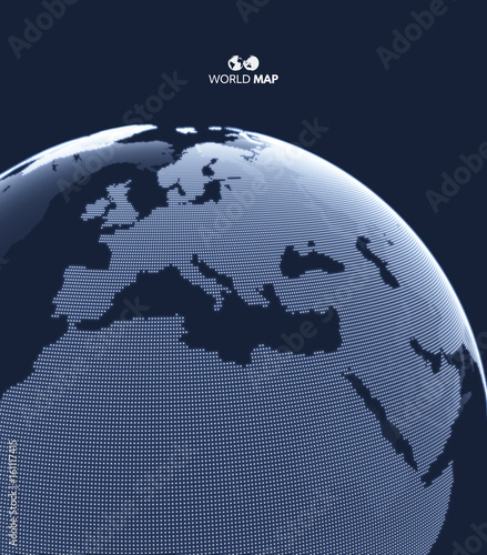 Africa and Europe. Earth globe. Global business marketing concept. Dotted style. Design for education, science, web presentations.