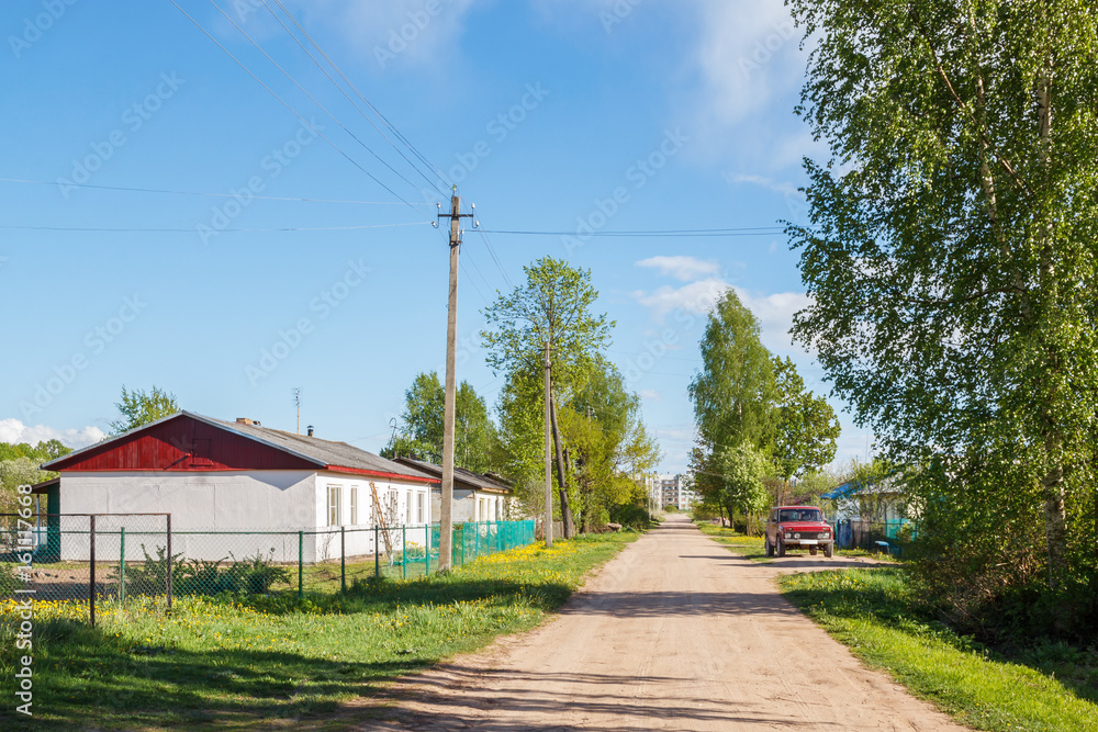 The street in the village of Tsevlo in the summer