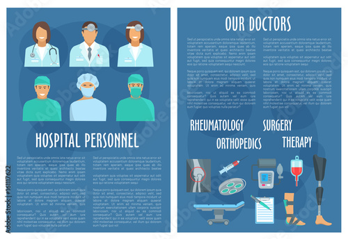 Medical vector brochure of hospital doctors