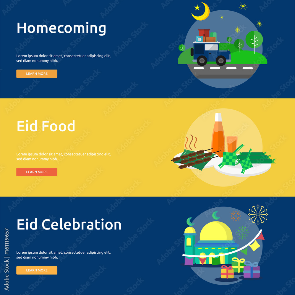 Ramadan and Eid Mubarak Conceptual Banner